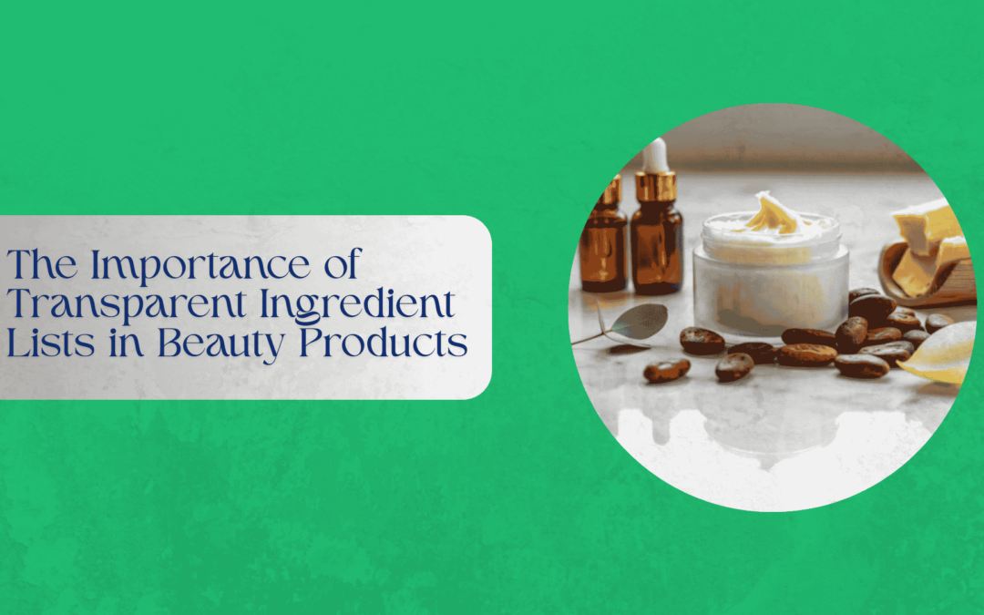 Beauty product packaging showing clear ingredient lists